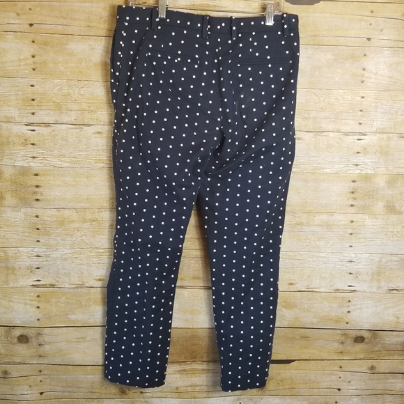 Gap Slim Cropped Polka Dot Pants size 8 Navy White - Picture 6 of 6